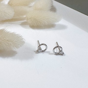 G&G日常小耳環-圓圈鋯石(針式)