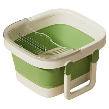 SUNORO 折疊泡腳桶 附蓋  1個  奶綠色