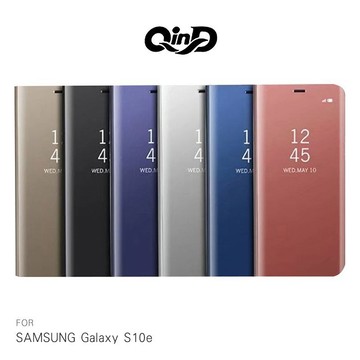 QinD SAMSUNG S10e 透視皮套 側掀 硬殼 手機殼 保護套 支架【APP賺6%點數 領券最高折500】