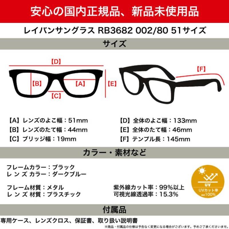 レイバン RB3682 002/80 51 サングラス Ray-Ban ヘキサゴナル 六角形