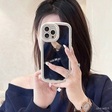 電鍍硅膠化妝鏡麵氣囊蘋果16手機殻iPhone15pro保護套14新款13女