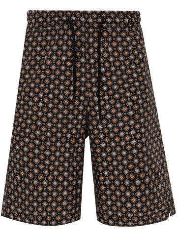 A.P.C. - Vincento geometric-pattern shorts - men - Cotton - L - Black