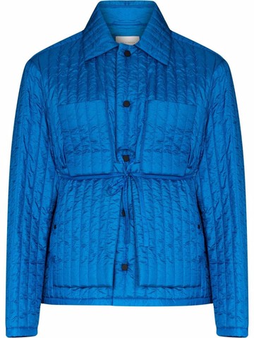 Craig Green - quilted single-breasted jacket - men - Nylon - S - Blue