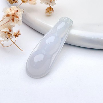 冰種翡翠福豆吊飾 | 天然緬甸玉翡翠A貨 | 送禮