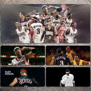 ✨免運可開發票#NBA76人艾弗森超大鼠標墊 辦公 電腦 遊戲鍵盤 防滑桌墊 鎖邊加厚定製 滑鼠墊 超大滑鼠墊 鼠標墊