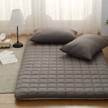 素色純棉絎縫床墊套 + 草本床墊芯套組  床墊套 + 內芯  單人  深灰色