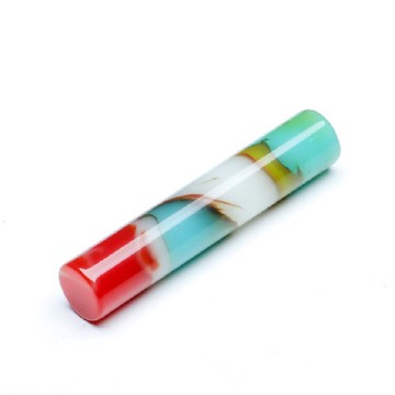 天然新疆和田玉彩玉細膩圓柱印章男女士款  可刻字