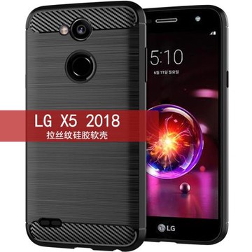 適用LG X5 2018手機殼LG X5 2018保護套拉絲防滑全包純色防摔軟殼手機套男女