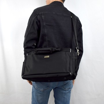 旅行袋 簡約黑色多夾層收納 NZBA11