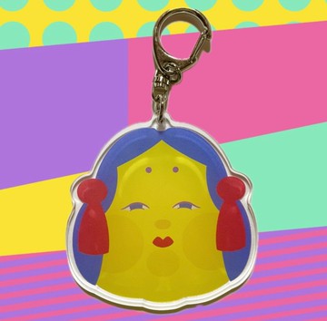おかめ 壓克力鑰匙圈