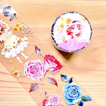 嬌豔欲滴　玫瑰花　Rose 　紙膠帶 Masking Tape