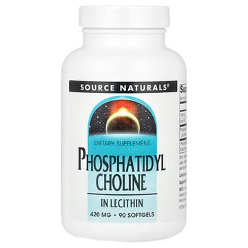 Source Naturals, 卵磷脂中的磷脂酰膽鹼，420 毫克，90 粒軟膠囊