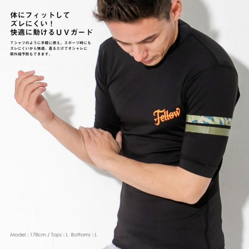 FELLOW ラッシュガード Tシャツ メンズ 半袖 水陸両用 UV98％カット