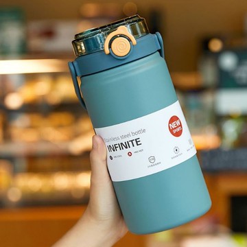 316不銹鋼大容量雙飲保溫杯1000ML-藍色_廠商直送