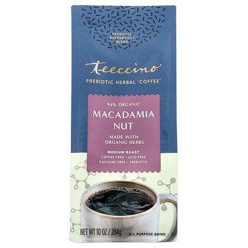 Teeccino, 益生元草本咖啡，澳洲堅果味，中度烘焙，無咖啡萃取，10 盎司（284 克）