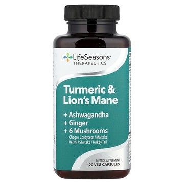 LifeSeasons, Turmeric & Lion's Mane, 90 Veg Capsules