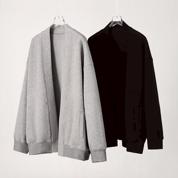 中大尺碼 外套 簡約慵懶V領時髦開襟衛衣外套【051859】OCT15｜2色2碼 現貨+預購 19LADY