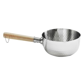 木柄垂紋雪平鍋 18cm 1200ml 304不鏽鋼 適用多種爐具  1個