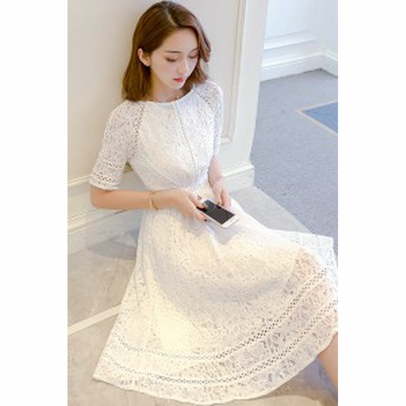 結婚式 服装 40代 女性 お嬢様風ワンピース お嬢様 刺繍 フリルワンピース シースルー ワンピース 総レース 5部袖 肩フリルワンピース 通販 Lineポイント最大6 0 Get Lineショッピング