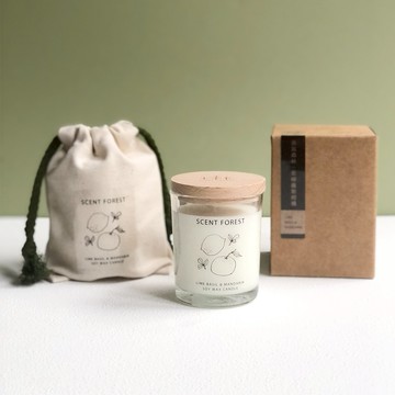 【香氛森林】【給你獨一無二的禮物】獻給聰明又有創意的你 - 香水香氛大豆香氛蠟燭 - 青檸羅勒柑橘【快速出貨】