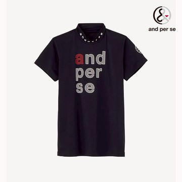 【and per se】女款深藍色彈性吸汗UV防護環保設計運動風格立領短棉 DLV29505