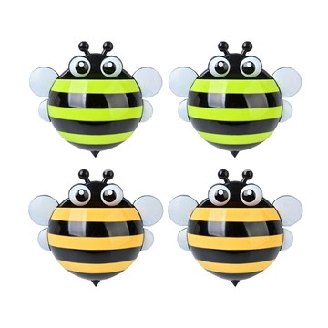 小蜜蜂牙刷架 4入  綠色 + 黃色  1組