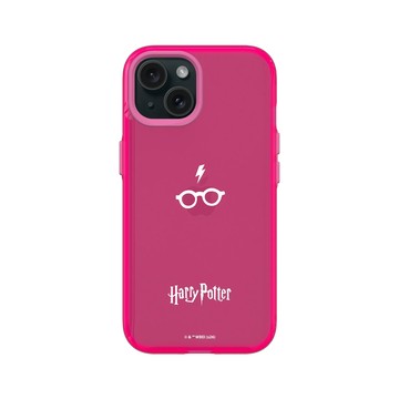 iPhone 15 Clear 粉漾桃 - 哈利波特 Harry Potter - 閃電與眼鏡圖案