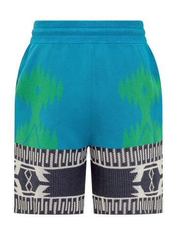 Alanui Blue Multicolour Cotton Blend Shorts