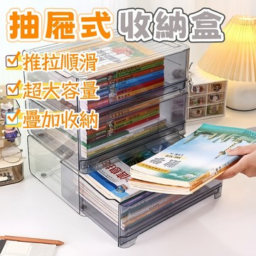 隔日到貨⚡抽屜式收納盒 藥品收納盒 帶蓋收納盒 可疊加收納盒 透明收納盒 大容量 置物盒 整理盒 桌面收納盒 推拉收納盒