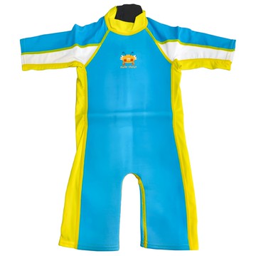 Splash About 兒童抗UV防曬防寒連身泳裝 拉鍊款  12~25kg(2-4歲)  水族剪影 水藍色  1件