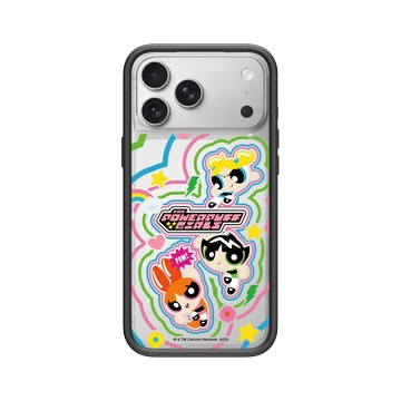 iPhone 17 Pro Max Mod NX -邊框背蓋組合 (相機按鈕) 黑 - The Powerpuff Girls 飛天小女警 - 可愛小女警線條款