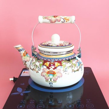 【有瑕】卡通加厚平底2.4L琺瑯搪瓷水壺燒水壺涼水壺茶壺奶茶壺