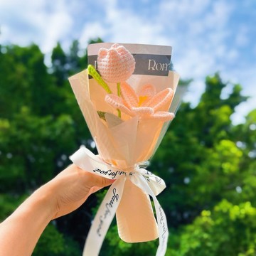 客製化禮物  情人節禮盒  鉤針鬱金香花束 - 手工鬱金香對花