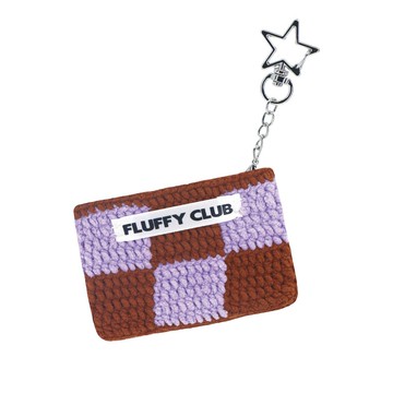 棋盤格編織卡夾 方格紋零錢包