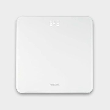 medisana PS435 極簡玻璃體重計-時尚白