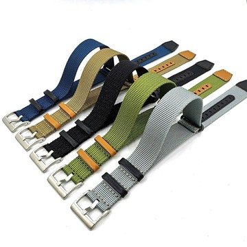 18mm 20mm 22mm編織尼龍真皮 Nato 北約帆布皮革 錶帶男士替換手鏈手錶配件適用於漢密爾頓精