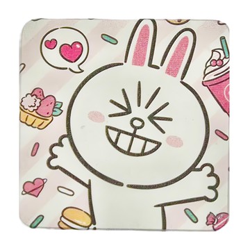 收納王妃 LINE休閒款彩繪杯墊 方  10 x 10 x 0.9cm  甜點兔兔  1個