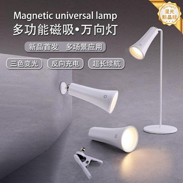 【磁吸萬向】床頭燈 小夜燈 護眼檯燈 閱讀燈 夜燈 磁吸充電 三檔調光 宿舍臥室辦公 創意氛圍燈