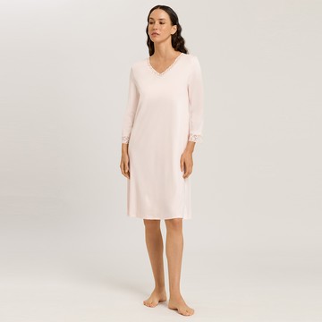 【HANRO】Moments Nw 家居蕾絲7分袖洋裝XS-M(水晶粉)