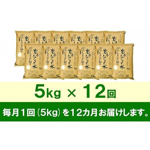 ふるさと納税 岩手県 奥州市 ☆全12回定期便☆ 岩手ふるさと米 5kg×12ヶ月 一等米ひとめぼれ 令和5年産 新米  東北有数のお米の産地 岩手県奥州市産