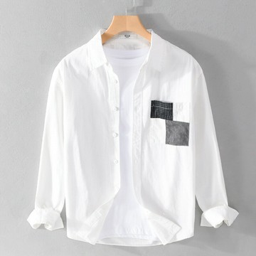 【巴黎精品】襯衫長袖上衣-清新舒適百搭休閒男裝3色a1bu57