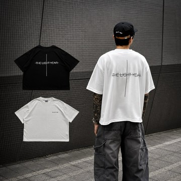 【APPAREL DESIGN】十字字母 厚磅CLEAN FIT短版素T｜BOXY版型短袖上衣／寬短素T