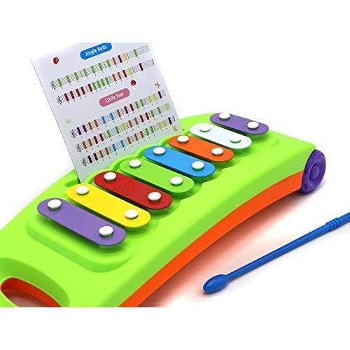 Verzabo Portable Rainbow-colored xylophone Keyboard Play Set