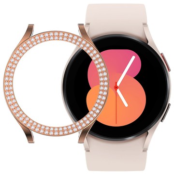 Space Shield 雙排閃亮水鑽防撞智慧手錶保護殼 40mm  Galaxy Watch 5  1個  玫瑰金