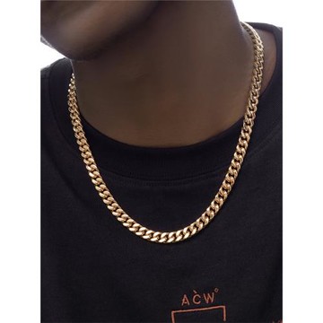 GRGR 18K黃金色古巴鏈項鏈男嘻哈女同款高級頸鏈歐美潮流衣服搭配