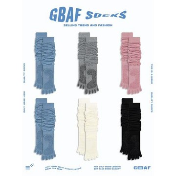 “GBAF"專業瑜伽防滑襪子加長堆堆襪普拉提訓練專用五指長筒襪女