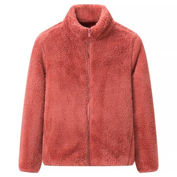 女裝2024冬季新款長絨搖粒絨拉鏈珊瑚絨外套428330/439138/449753