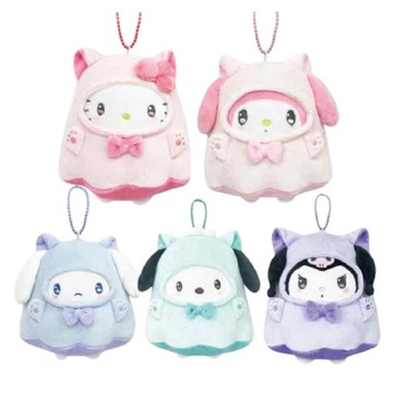 三麗鷗Sanrio 貓幽靈 造型玩偶吊鍊L (附口袋)-凱蒂貓/美樂蒂/大耳狗/帕恰狗/酷洛米