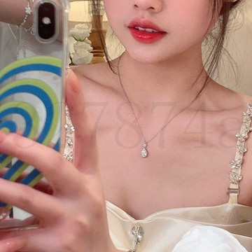熱賣中水滴2024項鍊新款ins爆款輕奢小衆設計氣質高級閨蜜女友鎖骨閃鑽