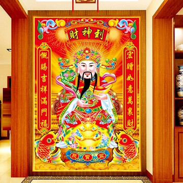 財神到十字繡新款線繡財神爺招財進寶客廳手工貼滿磚5d鉆石畫